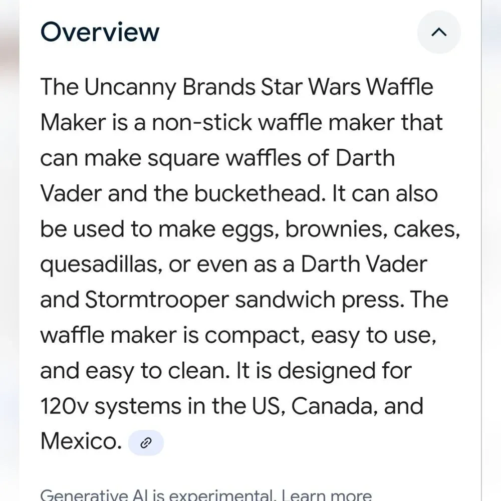 Disney X Star Wars Darth Vader Storm Trooper Waffle Maker